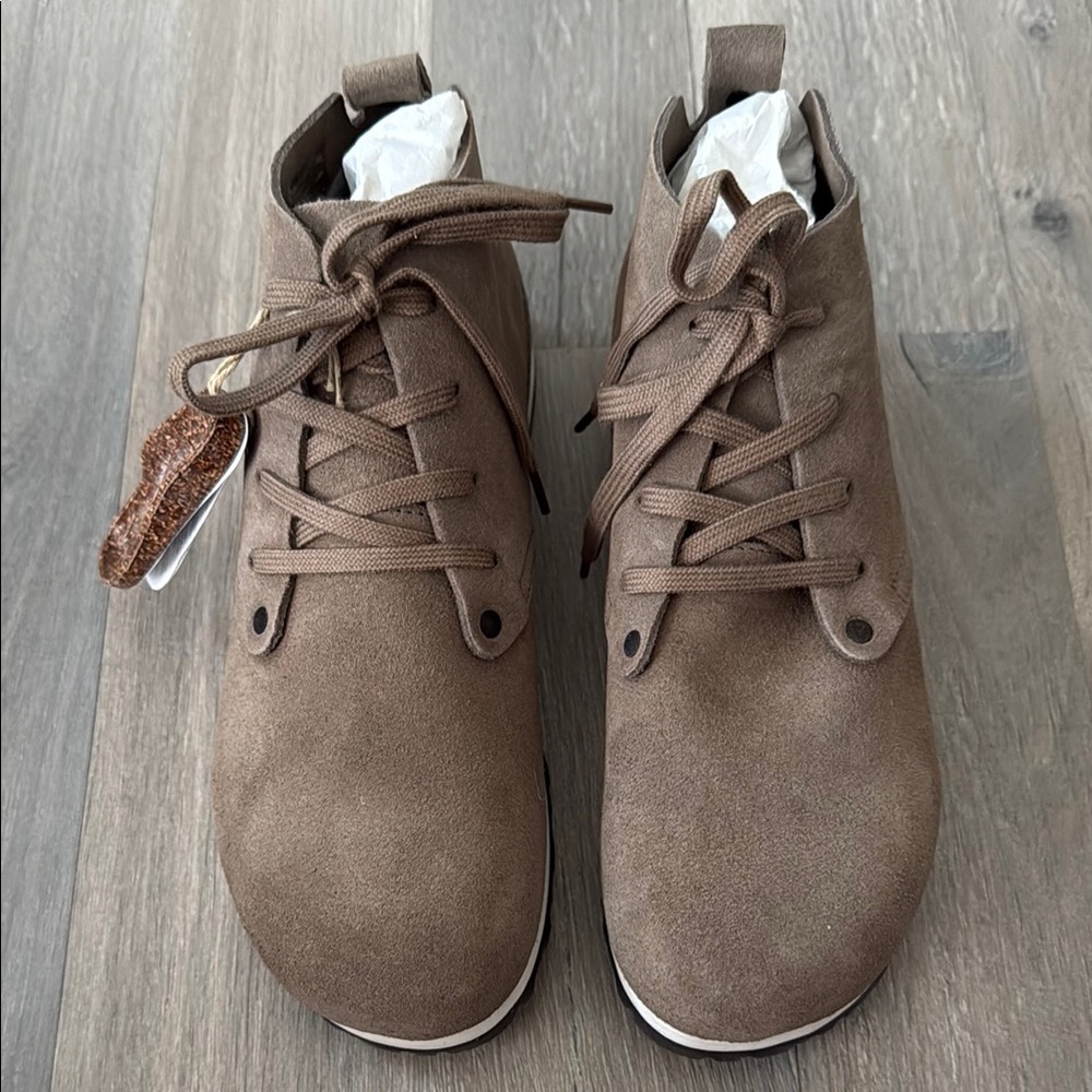 Birkenstock Brown Suede Lace-Up Ankle Shoes